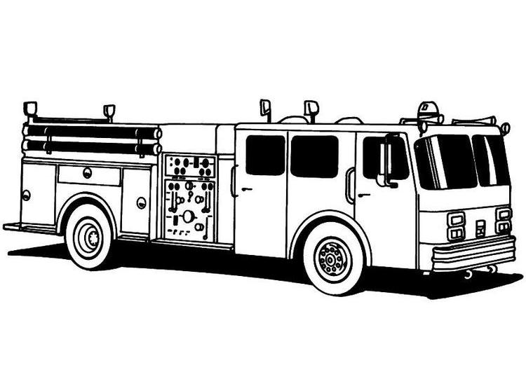 着色页: 消防车 (运输) #135884 - 免费可打印着色页