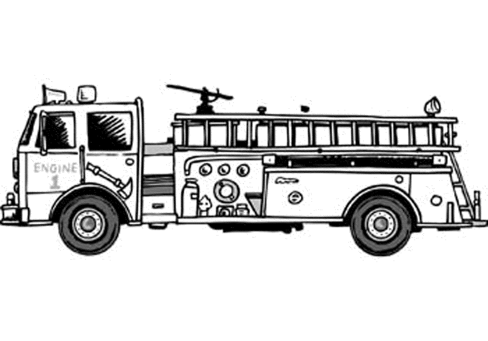 着色页: 消防车 (运输) #135978 - 免费可打印着色页