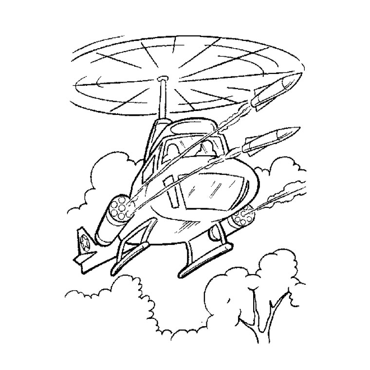 着色页: 直升机 (运输) #136052 - 免费可打印着色页