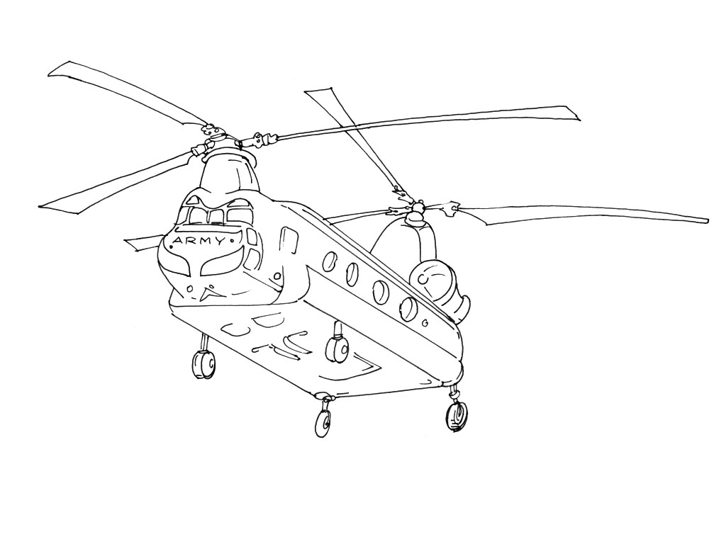 着色页: 直升机 (运输) #136055 - 免费可打印着色页