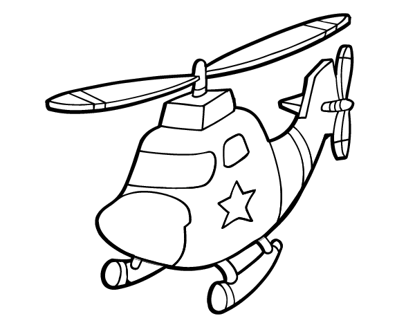 着色页: 直升机 (运输) #136063 - 免费可打印着色页