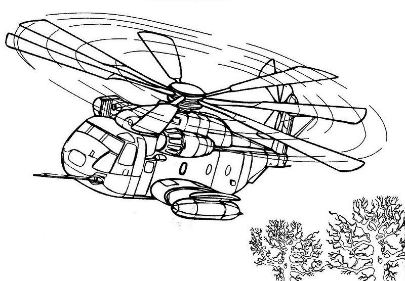 着色页: 直升机 (运输) #136085 - 免费可打印着色页