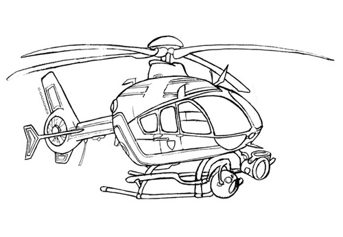 着色页: 直升机 (运输) #136110 - 免费可打印着色页