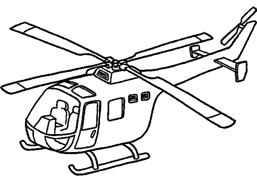 着色页: 直升机 (运输) #136117 - 免费可打印着色页