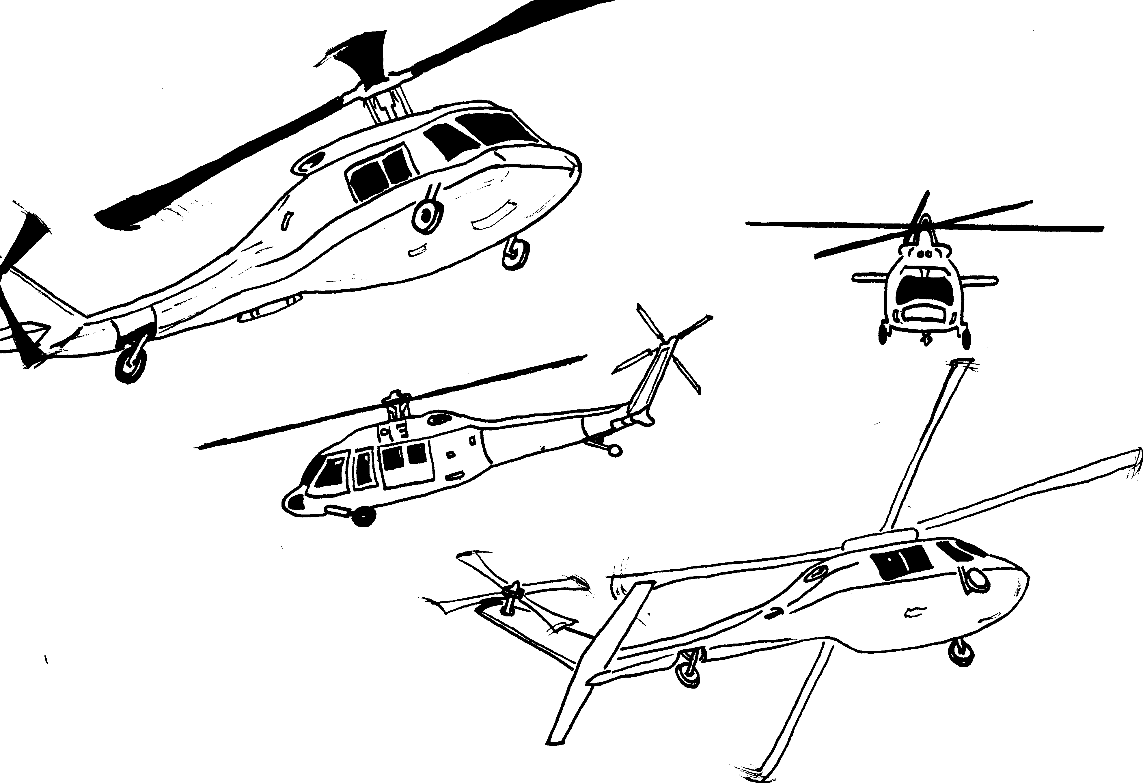 着色页: 直升机 (运输) #136148 - 免费可打印着色页