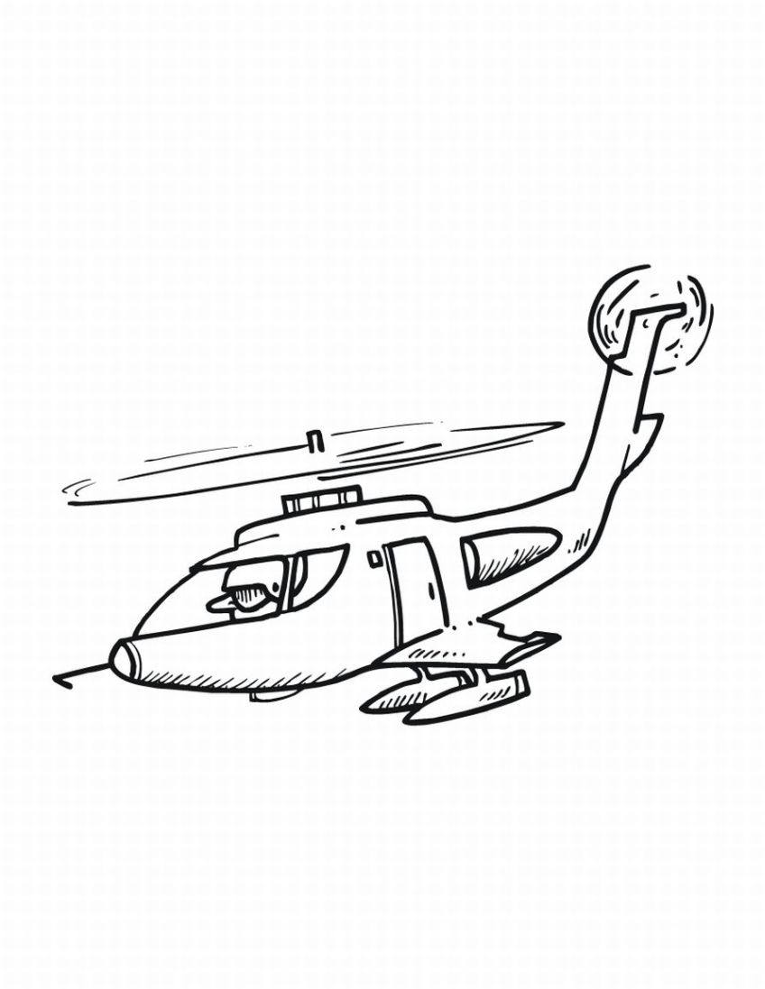 着色页: 直升机 (运输) #136171 - 免费可打印着色页