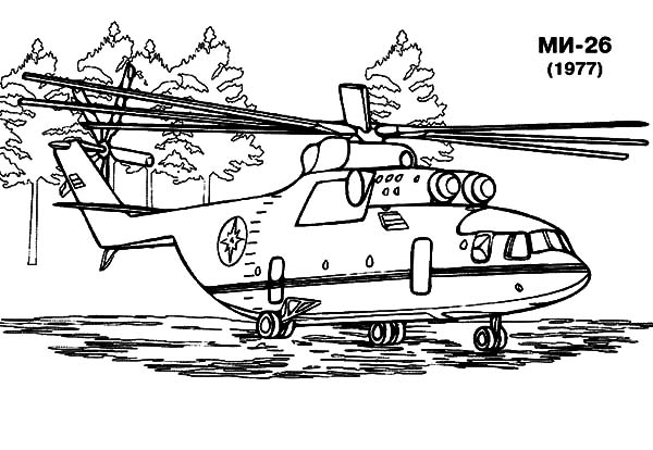 着色页: 直升机 (运输) #136229 - 免费可打印着色页