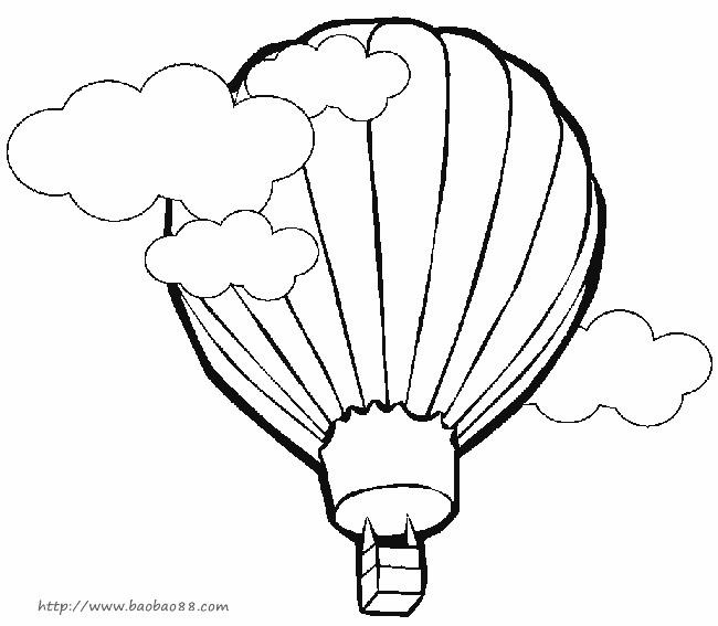 着色页: 热气球 (运输) #134588 - 免费可打印着色页
