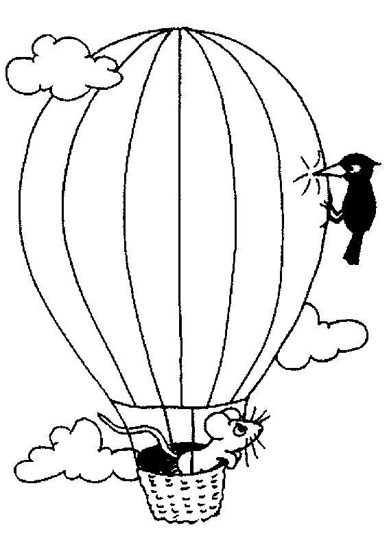 着色页: 热气球 (运输) #134591 - 免费可打印着色页