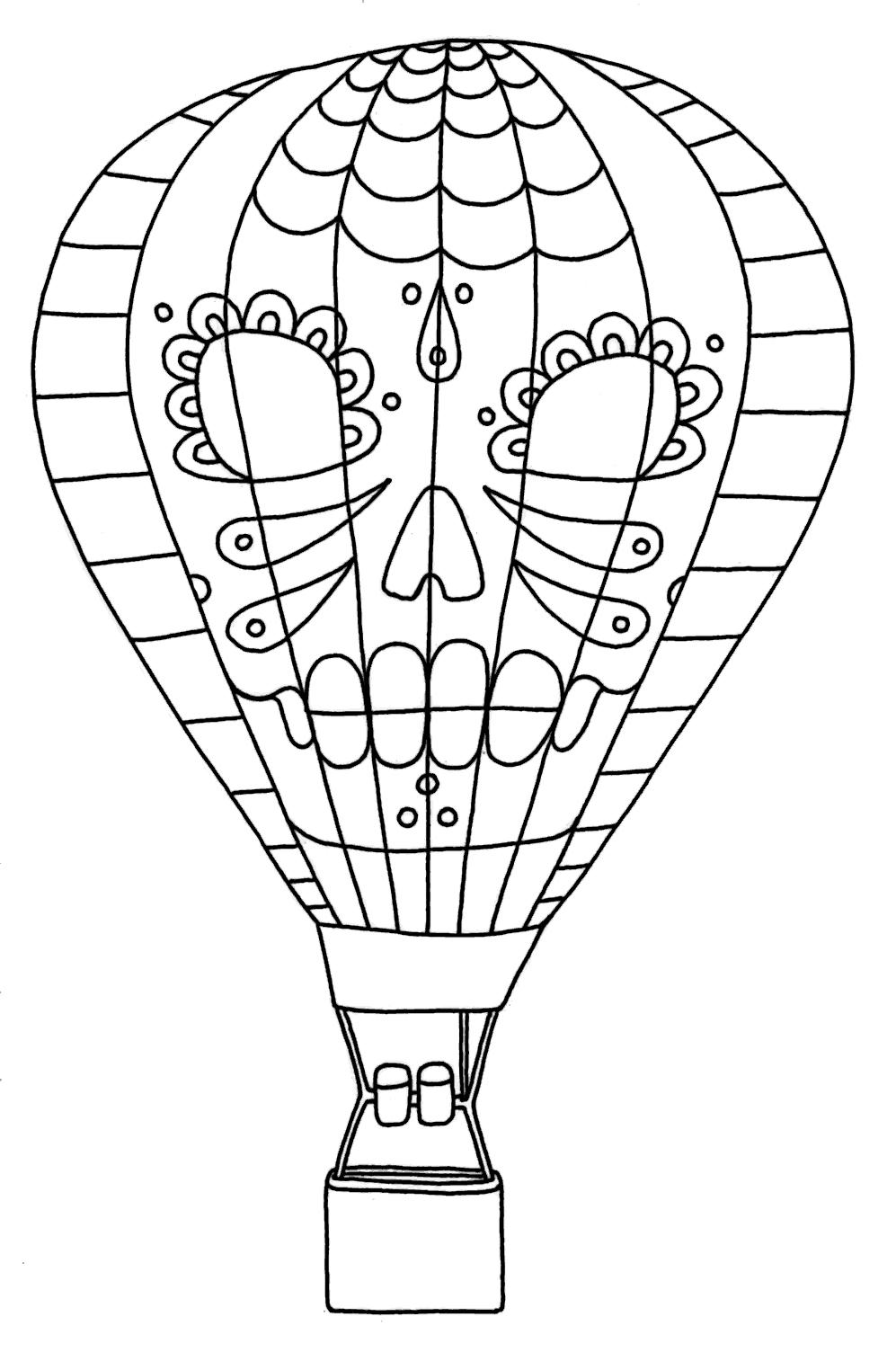 着色页: 热气球 (运输) #134600 - 免费可打印着色页