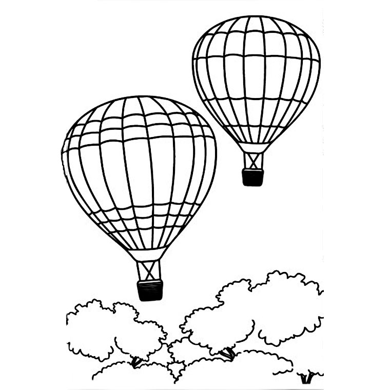 着色页: 热气球 (运输) #134603 - 免费可打印着色页