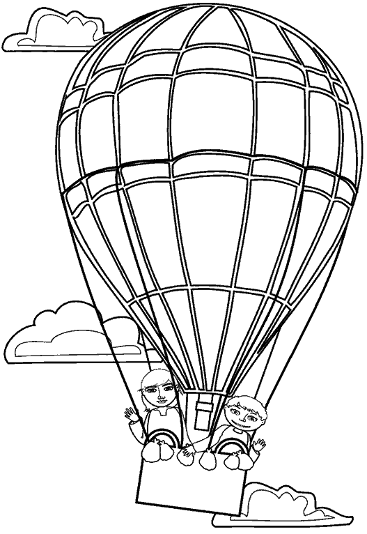 着色页: 热气球 (运输) #134611 - 免费可打印着色页