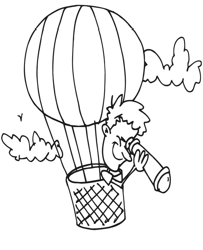 着色页: 热气球 (运输) #134622 - 免费可打印着色页