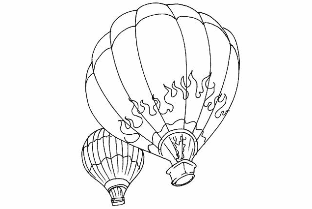 着色页: 热气球 (运输) #134627 - 免费可打印着色页