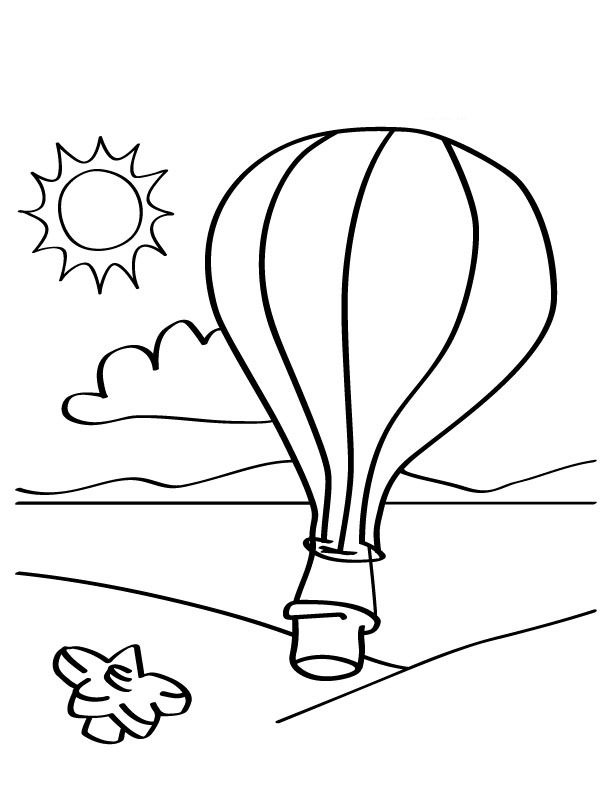 着色页: 热气球 (运输) #134641 - 免费可打印着色页