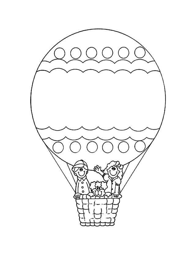 着色页: 热气球 (运输) #134665 - 免费可打印着色页