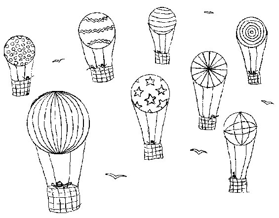着色页: 热气球 (运输) #134667 - 免费可打印着色页
