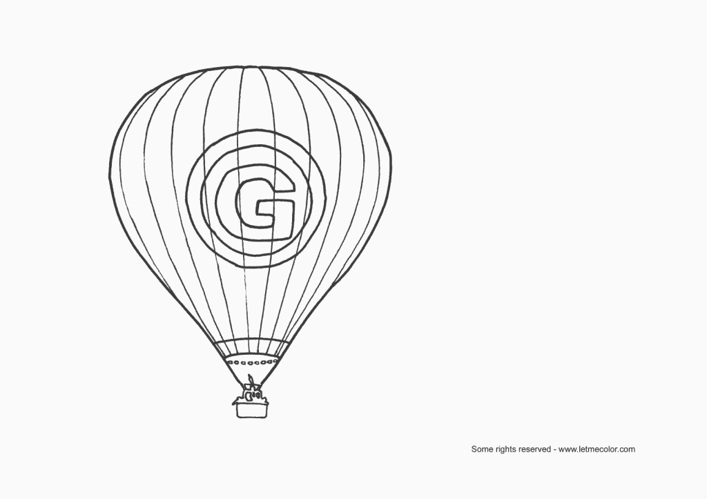 着色页: 热气球 (运输) #134674 - 免费可打印着色页