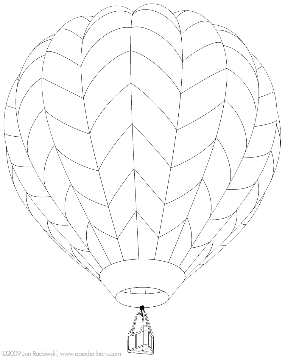 着色页: 热气球 (运输) #134679 - 免费可打印着色页