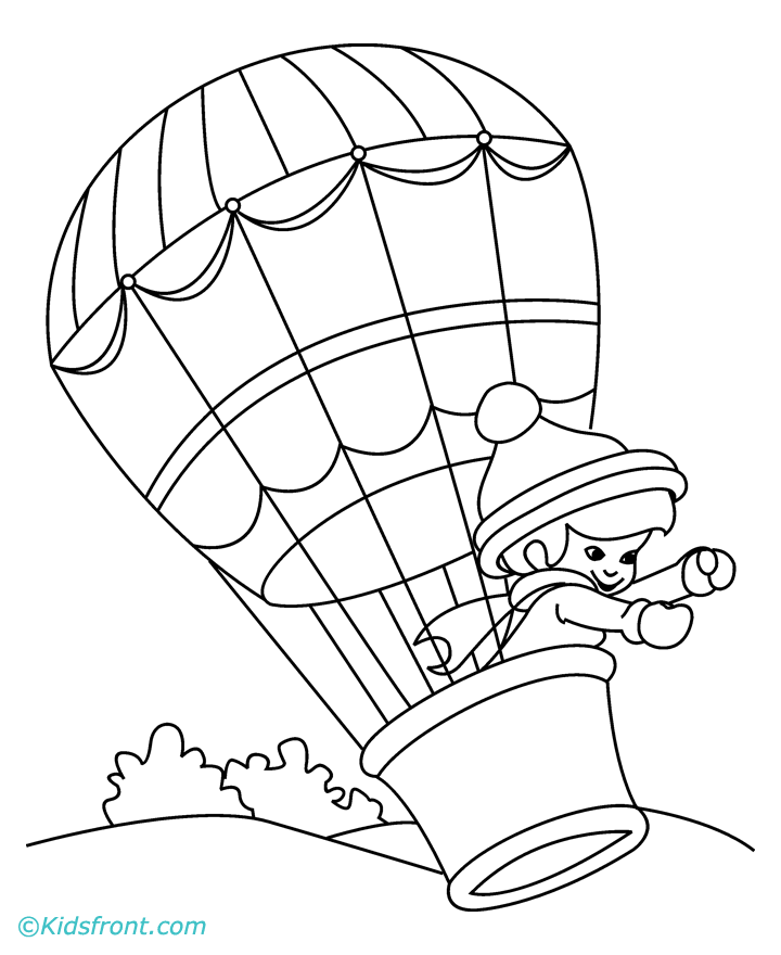 着色页: 热气球 (运输) #134680 - 免费可打印着色页