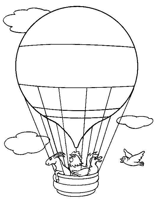 着色页: 热气球 (运输) #134692 - 免费可打印着色页