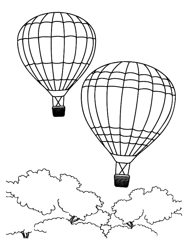 着色页: 热气球 (运输) #134697 - 免费可打印着色页
