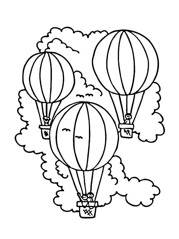 着色页: 热气球 (运输) #134699 - 免费可打印着色页
