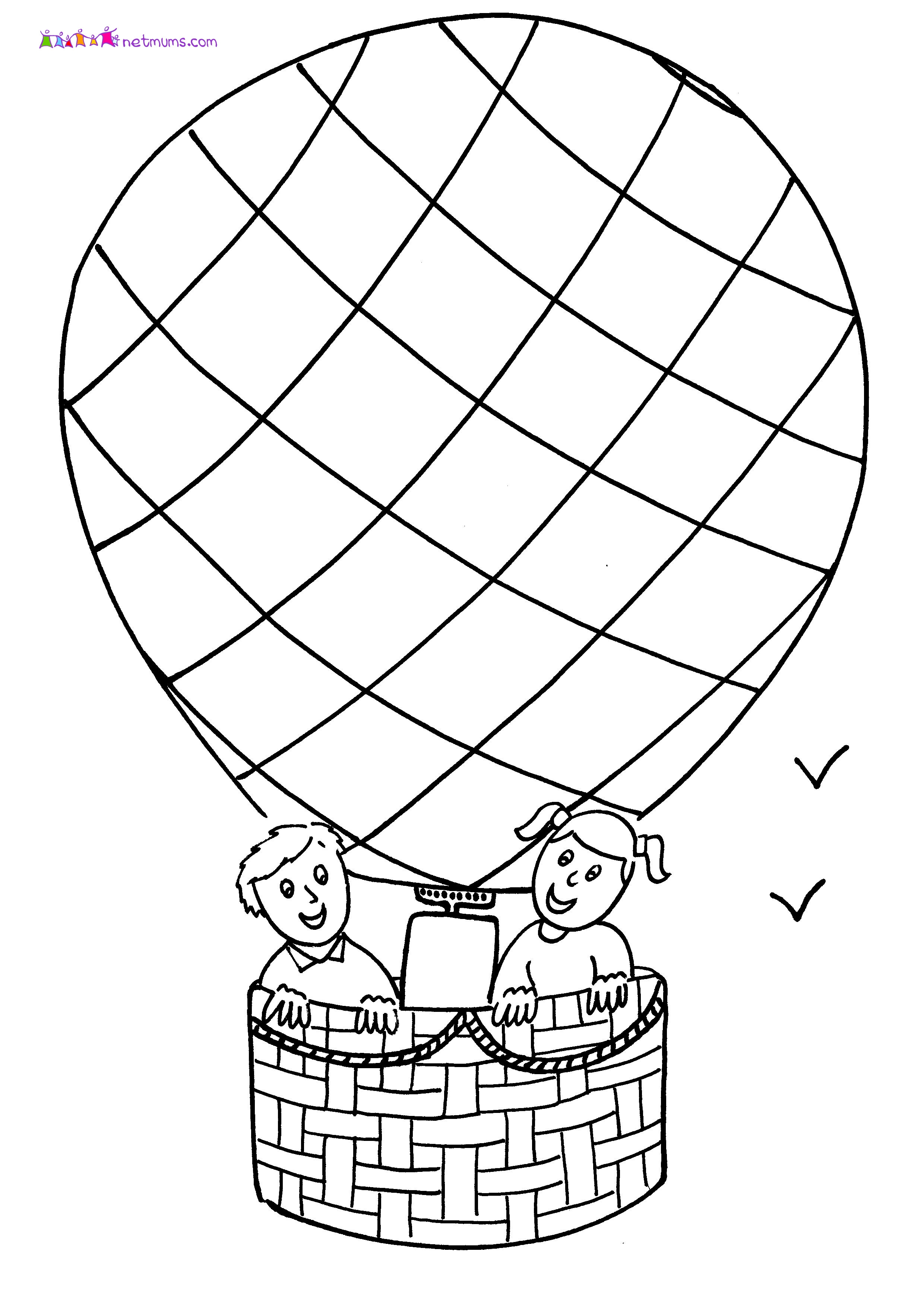 着色页: 热气球 (运输) #134704 - 免费可打印着色页