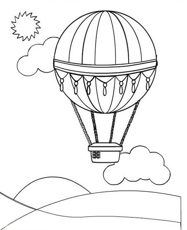 着色页: 热气球 (运输) #134709 - 免费可打印着色页