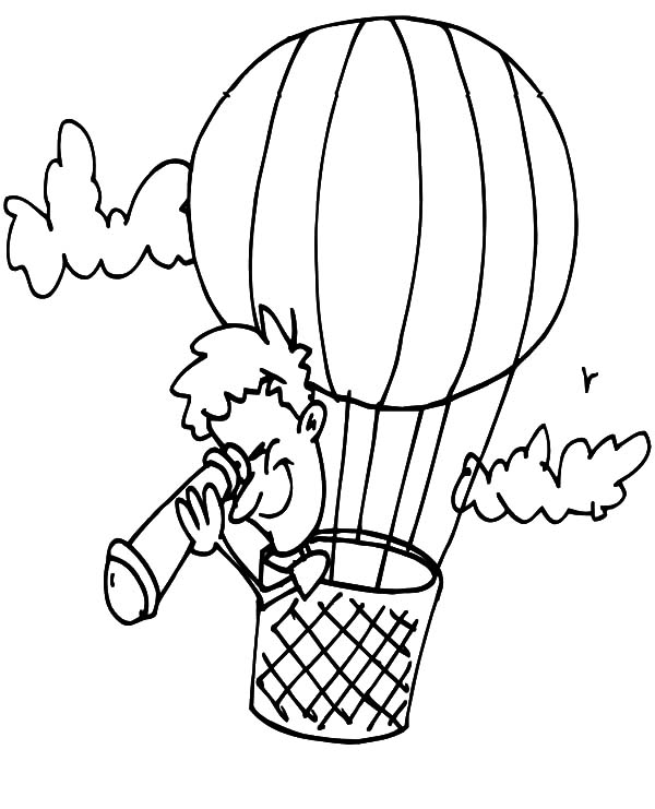着色页: 热气球 (运输) #134710 - 免费可打印着色页