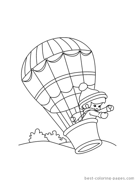 着色页: 热气球 (运输) #134719 - 免费可打印着色页