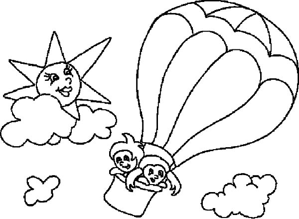 着色页: 热气球 (运输) #134720 - 免费可打印着色页