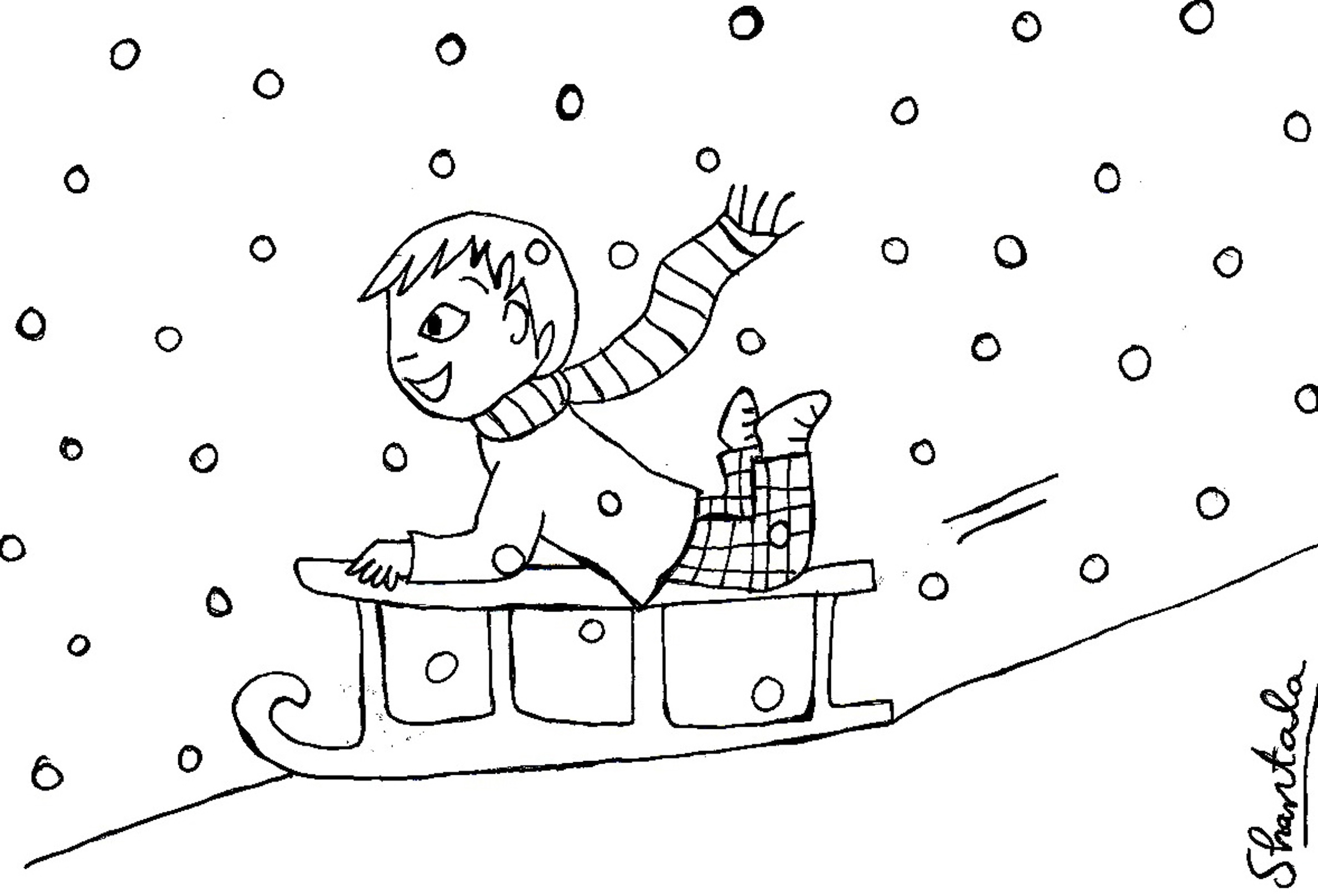 着色页: 雪橇 (运输) #142547 - 免费可打印着色页