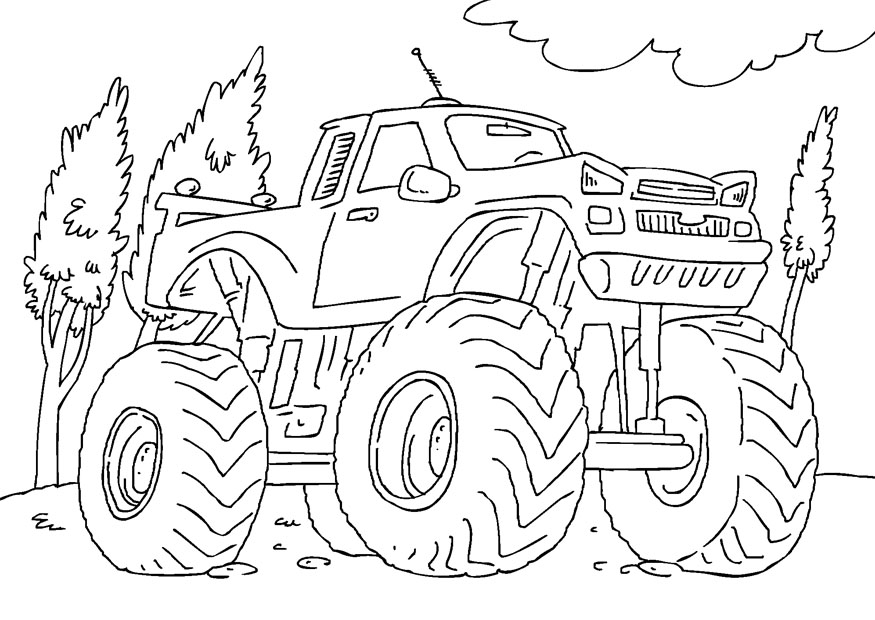 着色页: 怪物卡车 (运输) #141291 - 免费可打印着色页