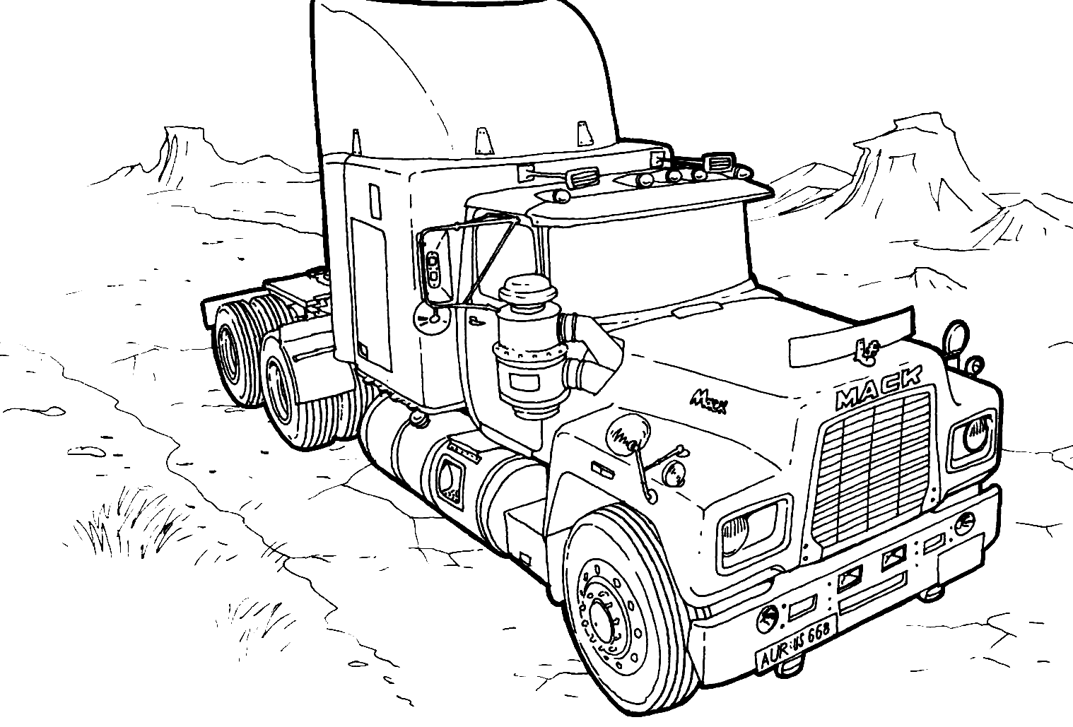 着色页: 怪物卡车 (运输) #141292 - 免费可打印着色页
