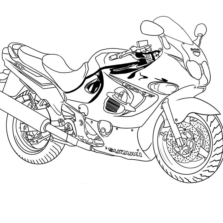 着色页: 摩托车越野赛 (运输) #136505 - 免费可打印着色页