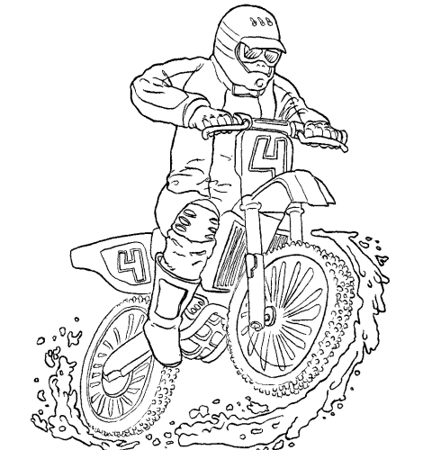 着色页: 摩托车越野赛 (运输) #136510 - 免费可打印着色页