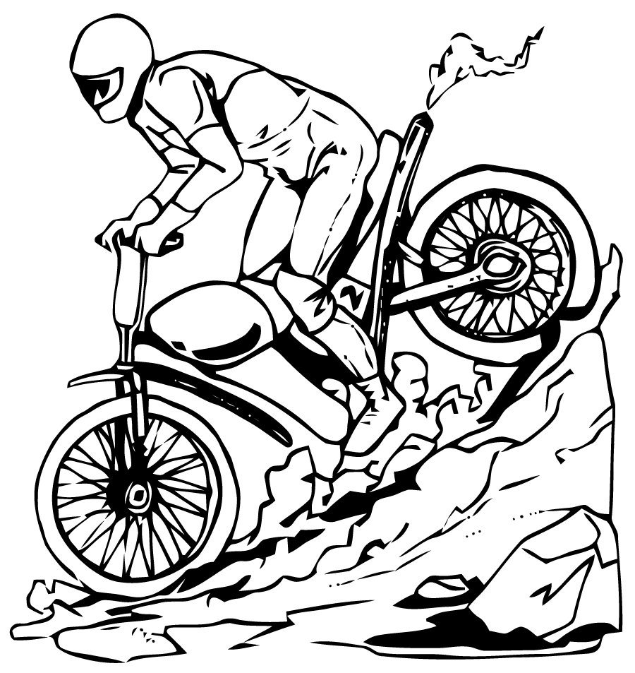 着色页: 摩托车越野赛 (运输) #136512 - 免费可打印着色页