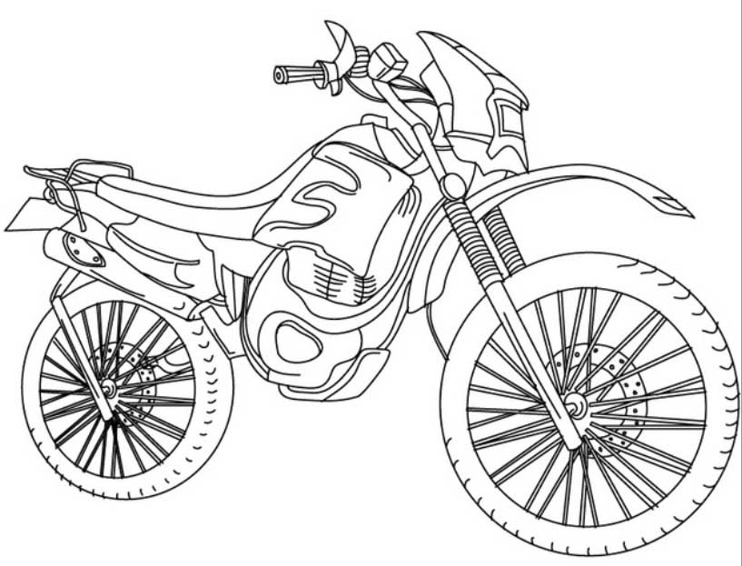 着色页: 摩托车越野赛 (运输) #136687 - 免费可打印着色页