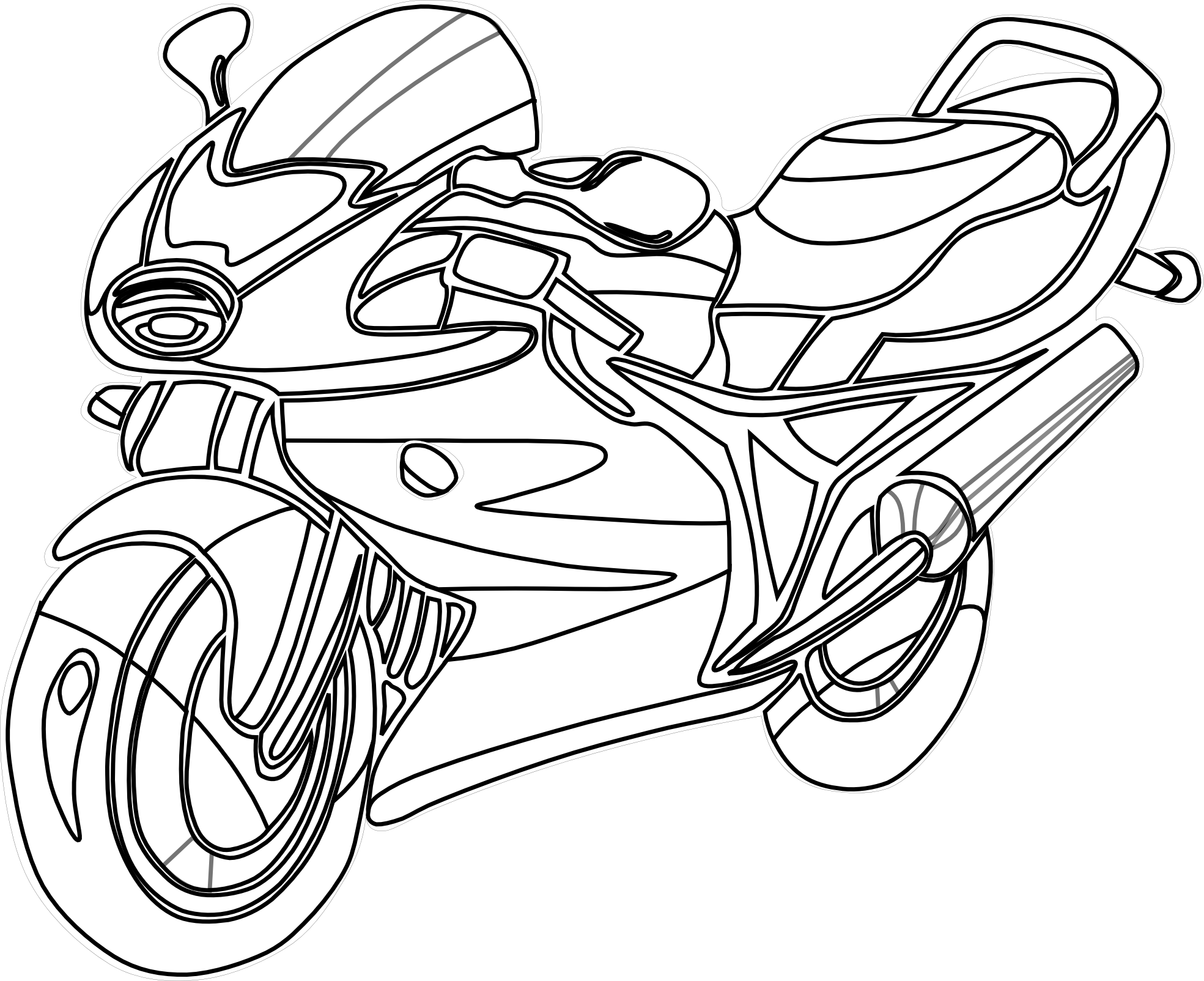 着色页: 摩托车 (运输) #136252 - 免费可打印着色页
