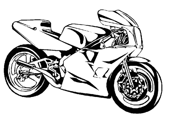 着色页: 摩托车 (运输) #136255 - 免费可打印着色页