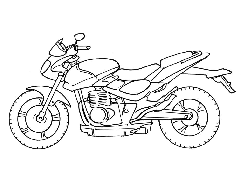 着色页: 摩托车 (运输) #136265 - 免费可打印着色页
