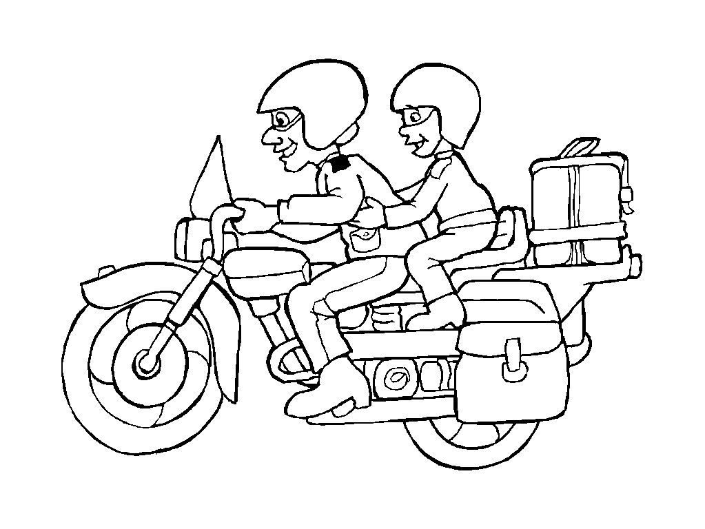 着色页: 摩托车 (运输) #136267 - 免费可打印着色页