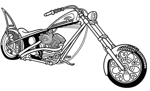 着色页: 摩托车 (运输) #136290 - 免费可打印着色页