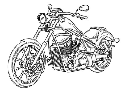 着色页: 摩托车 (运输) #136296 - 免费可打印着色页
