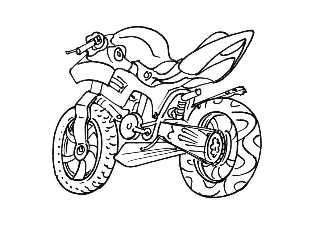 着色页: 摩托车 (运输) #136297 - 免费可打印着色页
