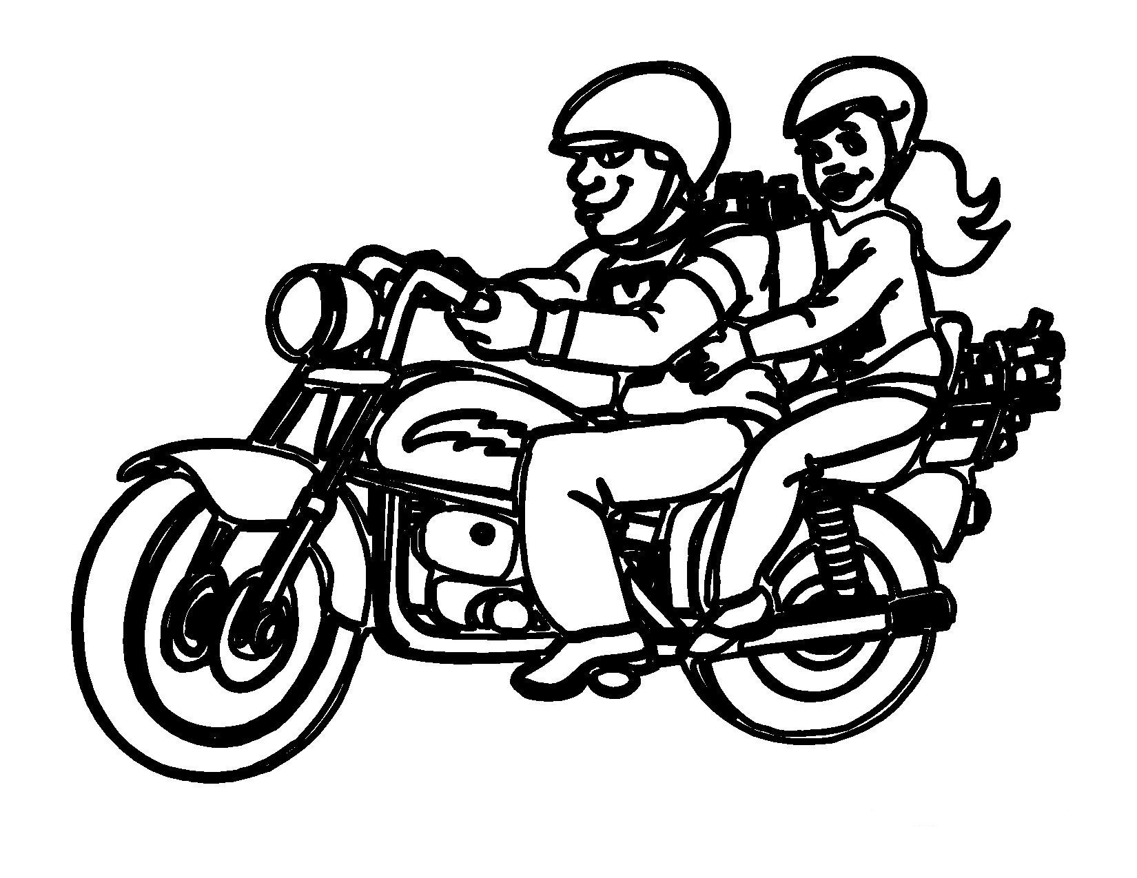 着色页: 摩托车 (运输) #136300 - 免费可打印着色页