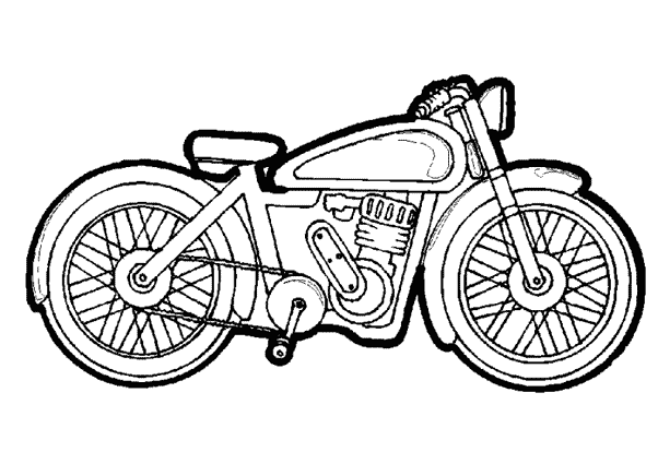 着色页: 摩托车 (运输) #136307 - 免费可打印着色页