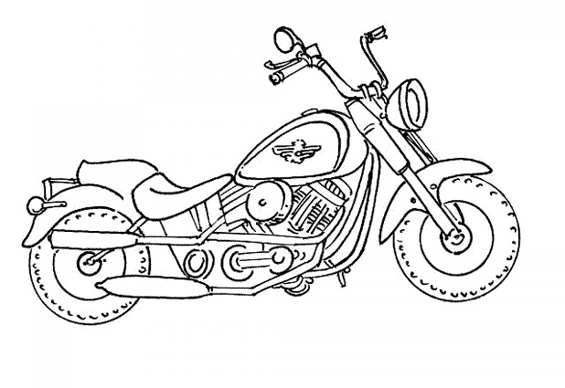 着色页: 摩托车 (运输) #136320 - 免费可打印着色页