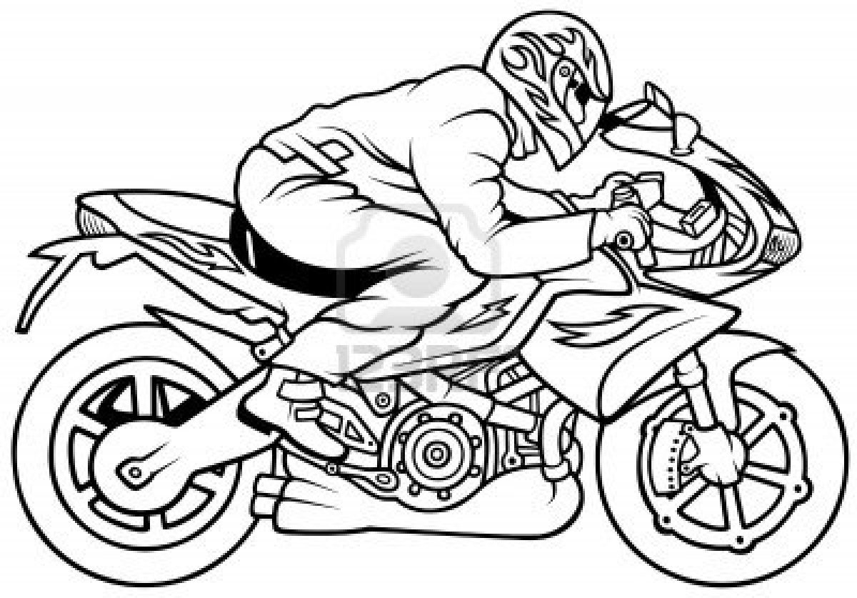 着色页: 摩托车 (运输) #136321 - 免费可打印着色页